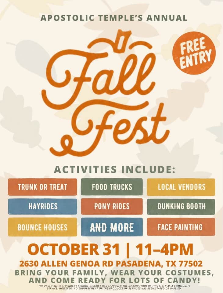 Apostolic Temple’s Annual Fall Fest car show in Pasadena, TX
