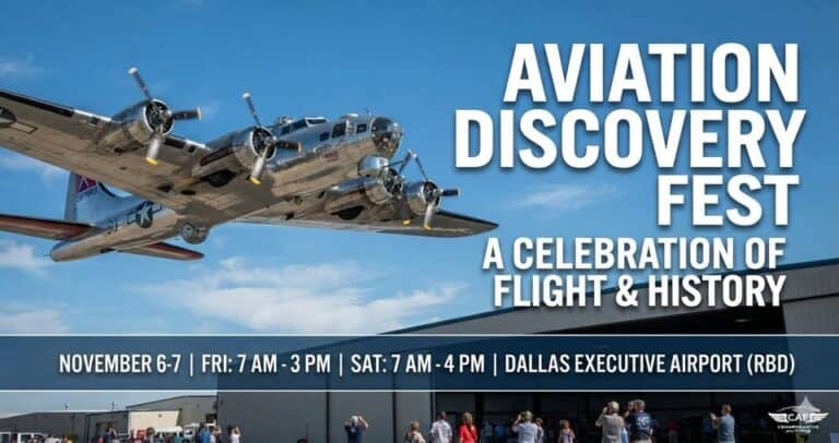 Aviation Discovery Fest car show in Dallas, TX