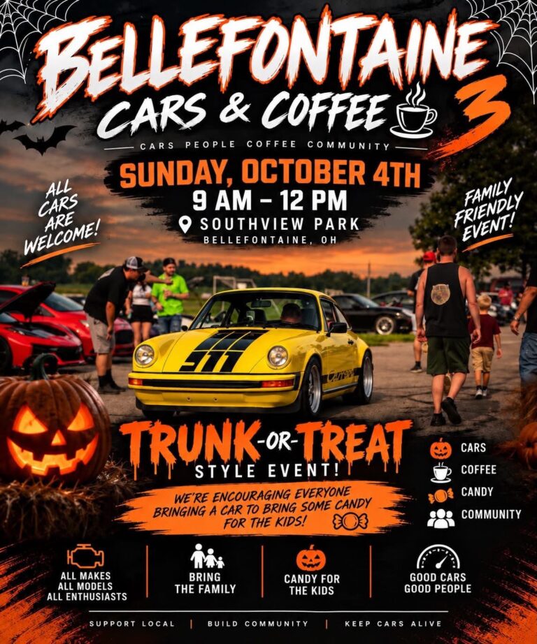 Bellefontaine Cars & Coffee Trunk-or-Treat car show in Bellefontaine, OH