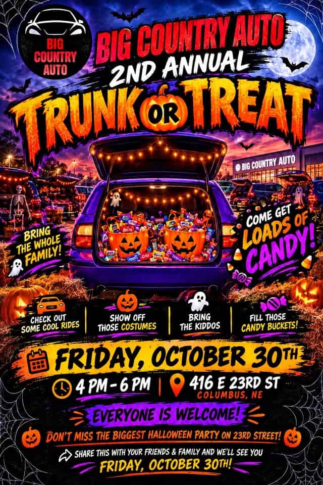 Big Country Auto Trunk or Treat car show in Columbus, NE