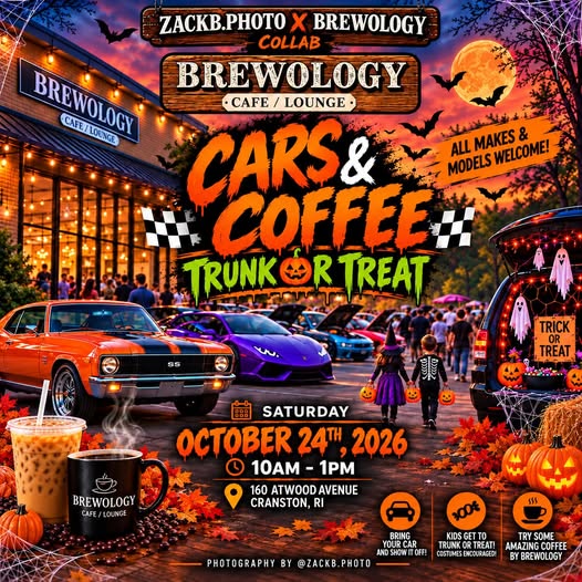 Brewology Cars & Coffee Trunk or Treat car show in Cranston, RI