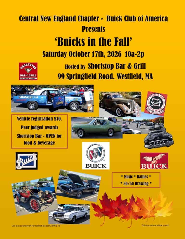 Buicks in the Fall car show in Westfield, MA