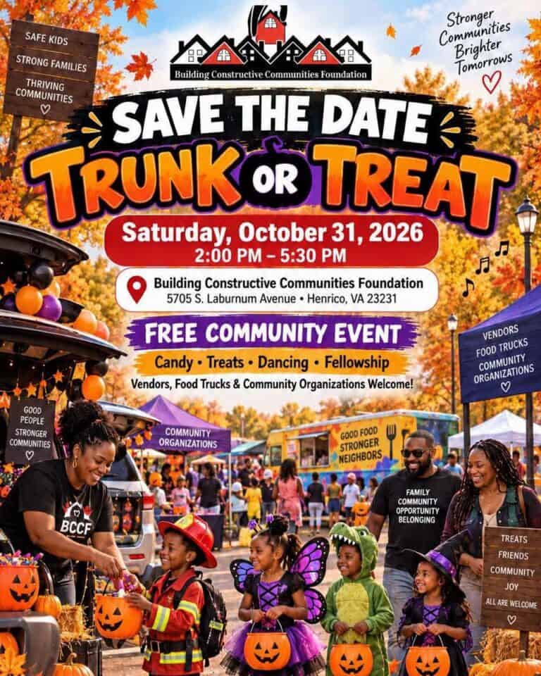 Building Constructive Communities Trunk or Treat car show in Henrico, VA