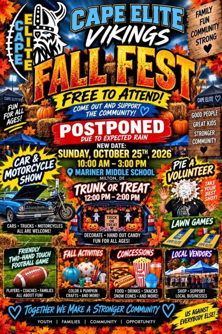 Cape Elite Vikings Fall Fest car show in Milton, DE