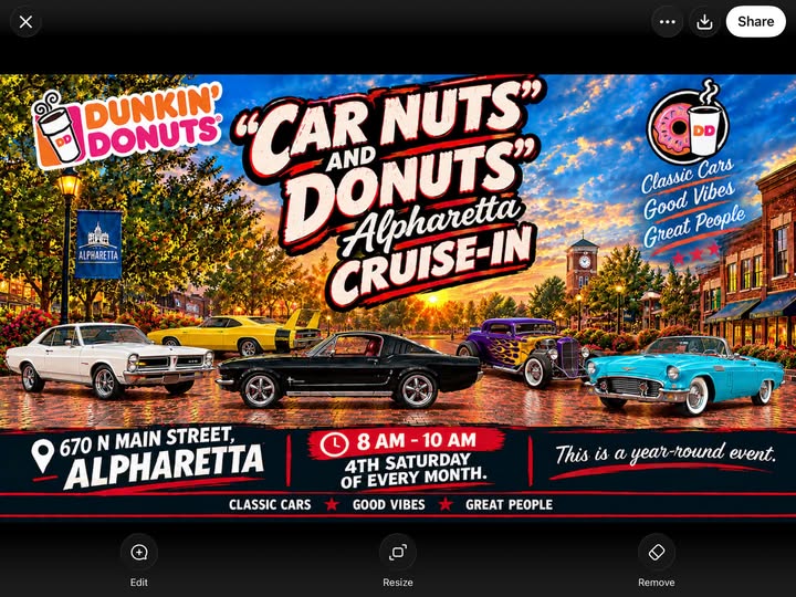 Car Nuts and Donuts Alpharetta Cruise-In car show in Alpharetta, GA