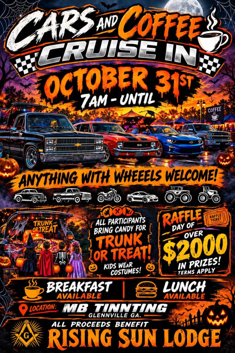 Cars And Coffee Cruise In At Mb Tinnting car show in Glennville, GA