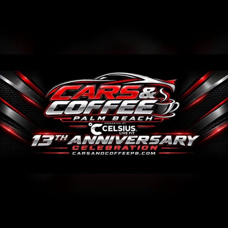 Cars & Coffee Palm Beach Anniversary Celebration car show in Boca Raton, FL