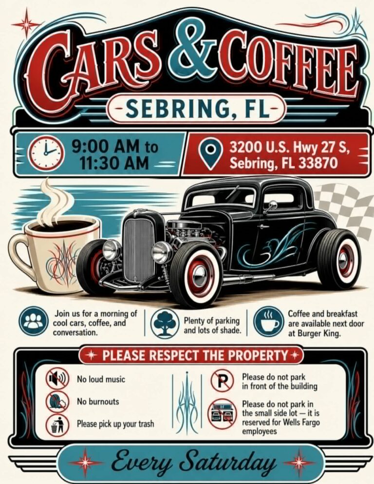 Cars & Coffee Sebring car show in Sebring, FL