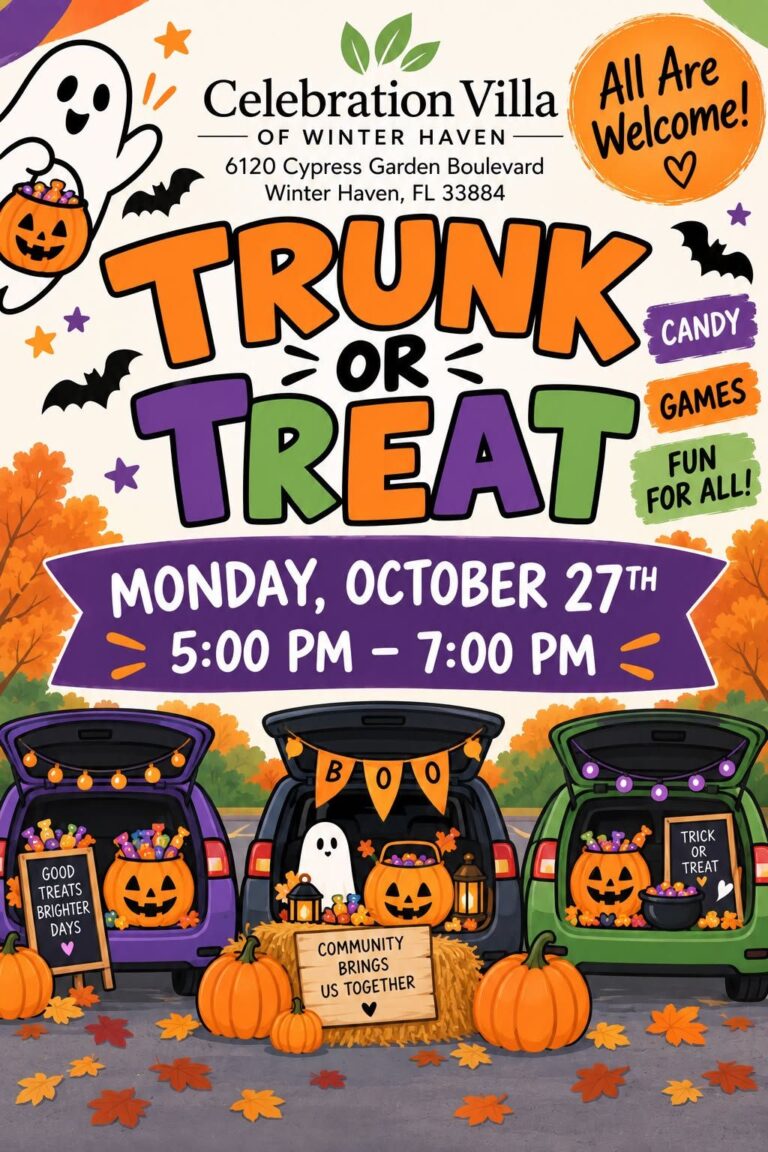 Celebration Villa of Winter Haven Trunk or Treat car show in Winter Haven, FL
