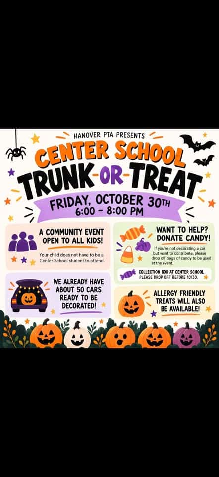 Center School Trunk-Or-Treat car show in Hanover, MA