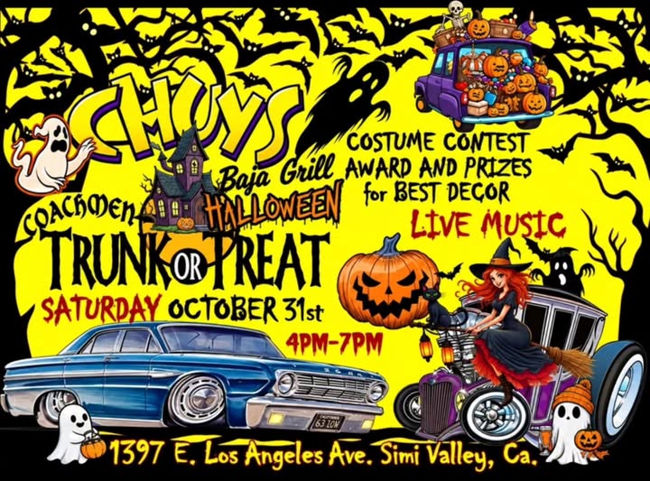 Chuy’s Baja Grill Halloween Trunk or Treat car show in Simi Valley, CA