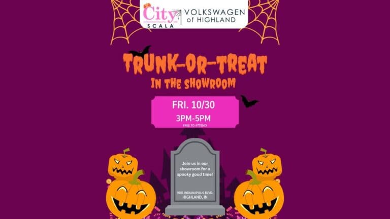 City Volkswagen Of Highland Trunk-Or-Treat In The Showroom car show in Highland, IN