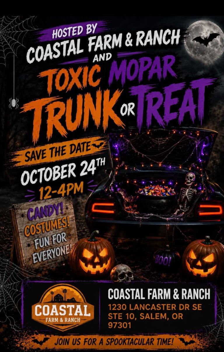 Coastal Farm & Ranch and Toxic Mopar Trunk or Treat car show in Salem, OR