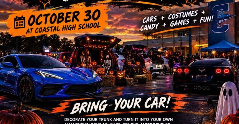 Coastal High School Trunk or Treat car show in Myrtle Beach, SC