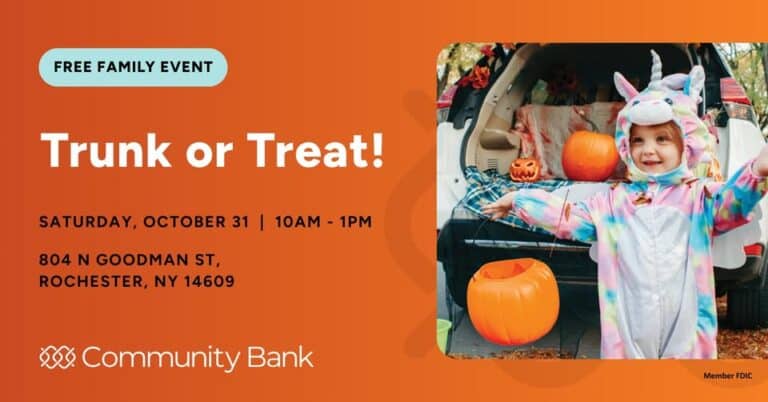 Community Bank Trunk or Treat car show in Rochester, NY