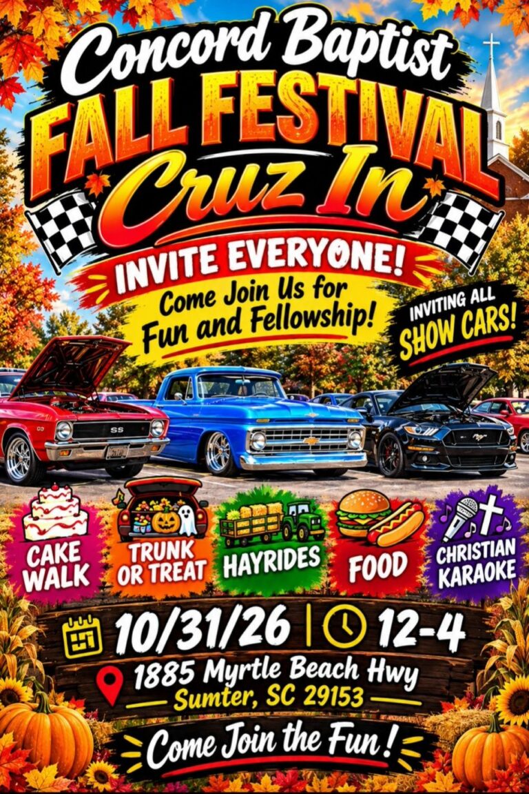 Concord Baptist Fall Festival Cruz In car show in Sumter, SC