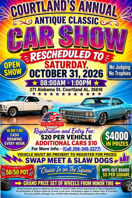Courtland’s Annual Antique Classic Car Show car show in Courtland, AL