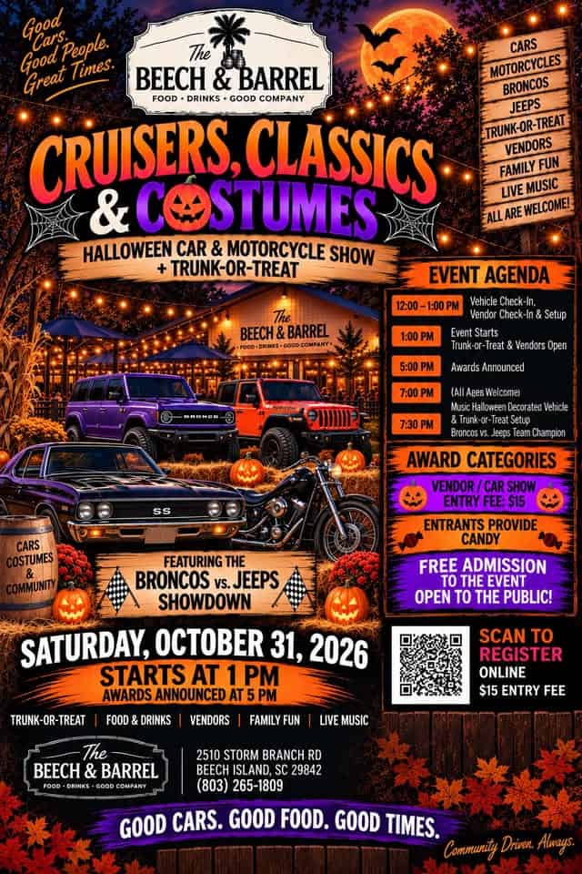 Cruisers, Classics & Costumes car show in Beech Island, SC