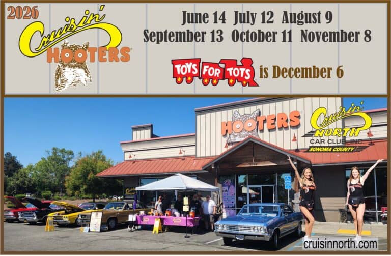 Cruisin’ Hooters car show in Rohnert Park, CA