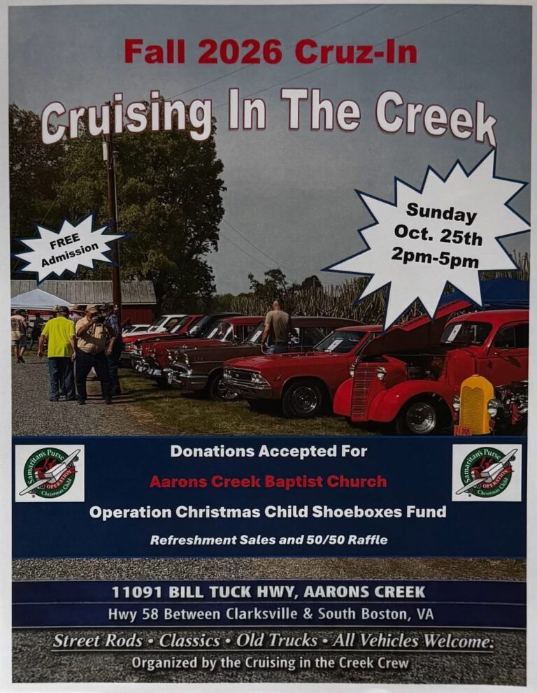 Cruising In The Creek car show in Aarons Creek, VA