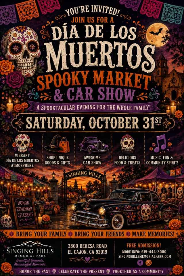 Día De Los Muertos Spooky Market & Car Show car show in El Cajon, CA