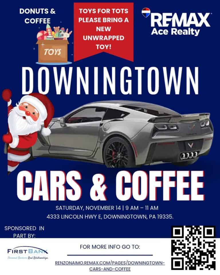 Downingtown Cars & Coffee car show in Downingtown, PA
