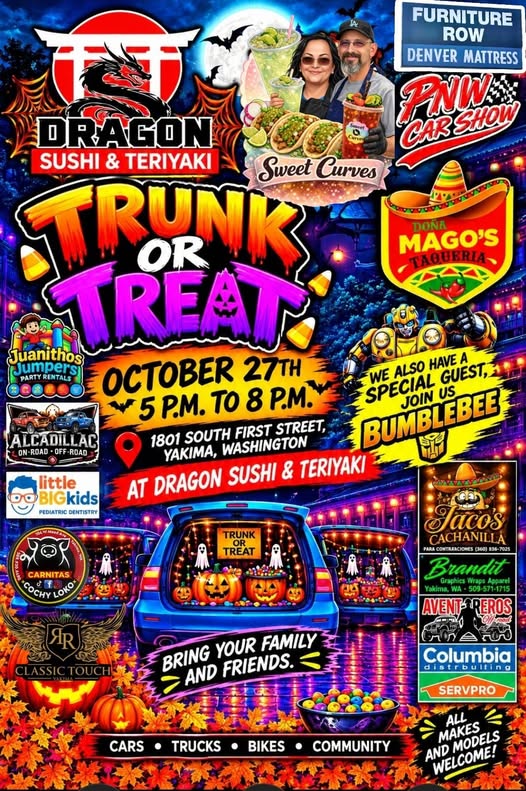 Dragon Sushi & Teriyaki Trunk or Treat car show in Yakima, WA