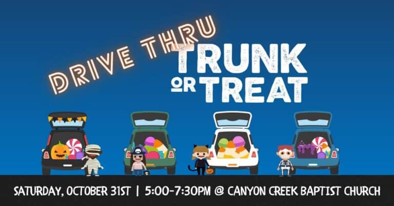Drive Thru Trunk or Treat at Canyon Creek Baptist Church car show in Temple, TX