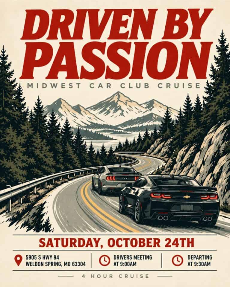 Driven by Passion MCC Fall Cruise car show in Weldon Spring, MO
