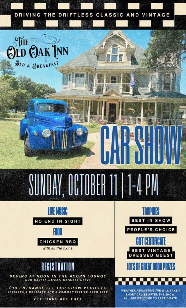 Driving the Driftless Classic and Vintage Car Show car show in Soldiers Grove, WI