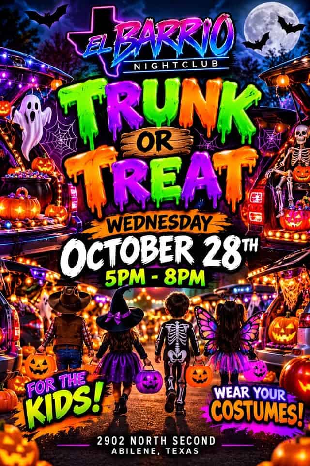 El Barrio Nightclub Trunk or Treat car show in Abilene, TX