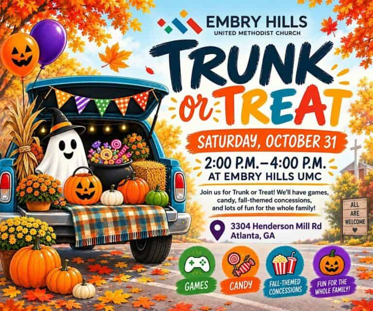 Embry Hills United Methodist Church Trunk or Treat car show in Atlanta, GA