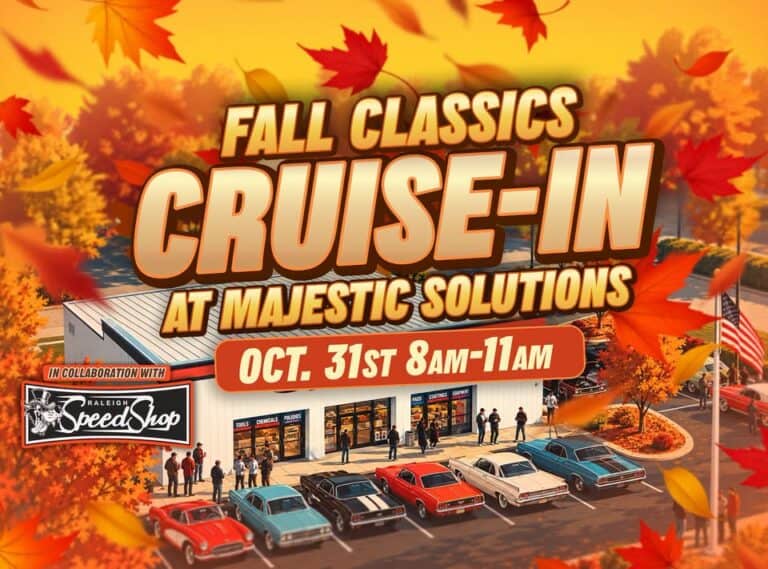 Fall Classics Cruise-In At Majestic Solutions car show in Raleigh, NC