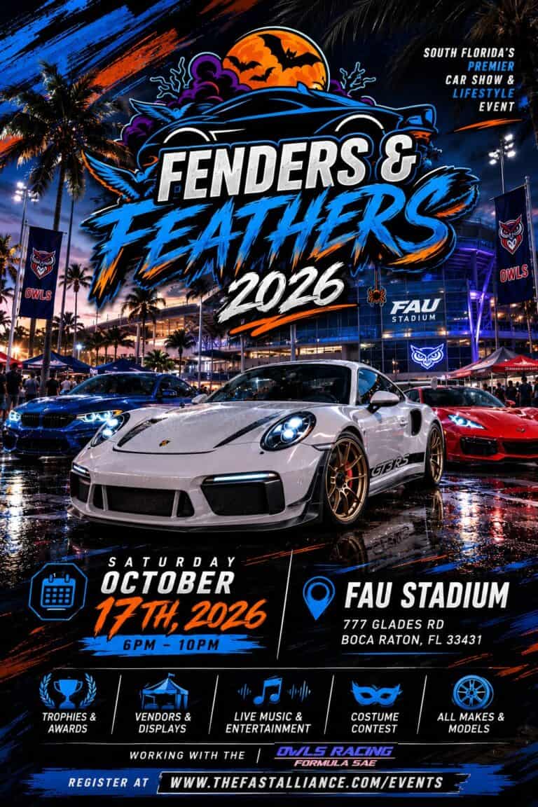 Fenders & Feathers car show in Boca Raton, FL