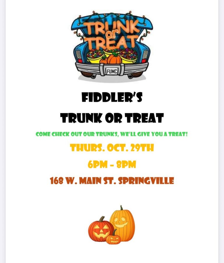 Fiddler’s Trunk or Treat car show in Springville, NY