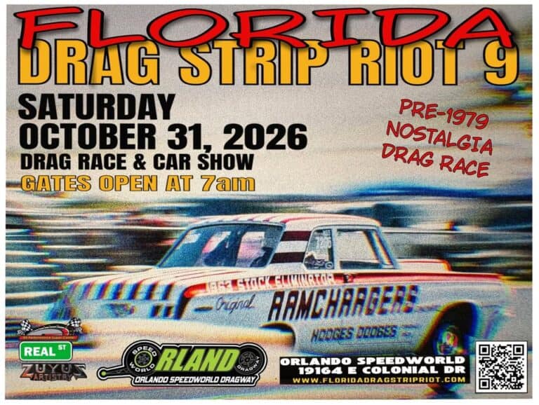 Florida Drag Strip Riot 9 car show in Orlando, FL