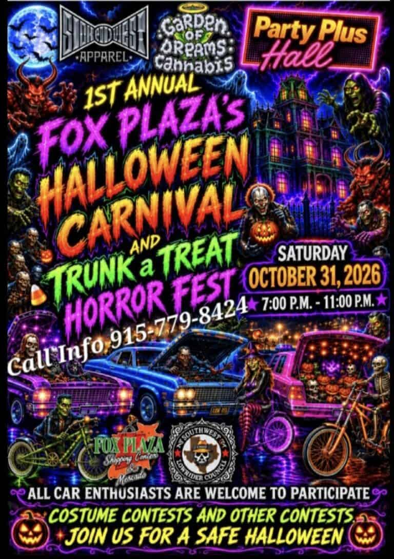 Fox Plaza’s Halloween Carnival And Trunk A Treat Horror Fest car show in El Paso, TX
