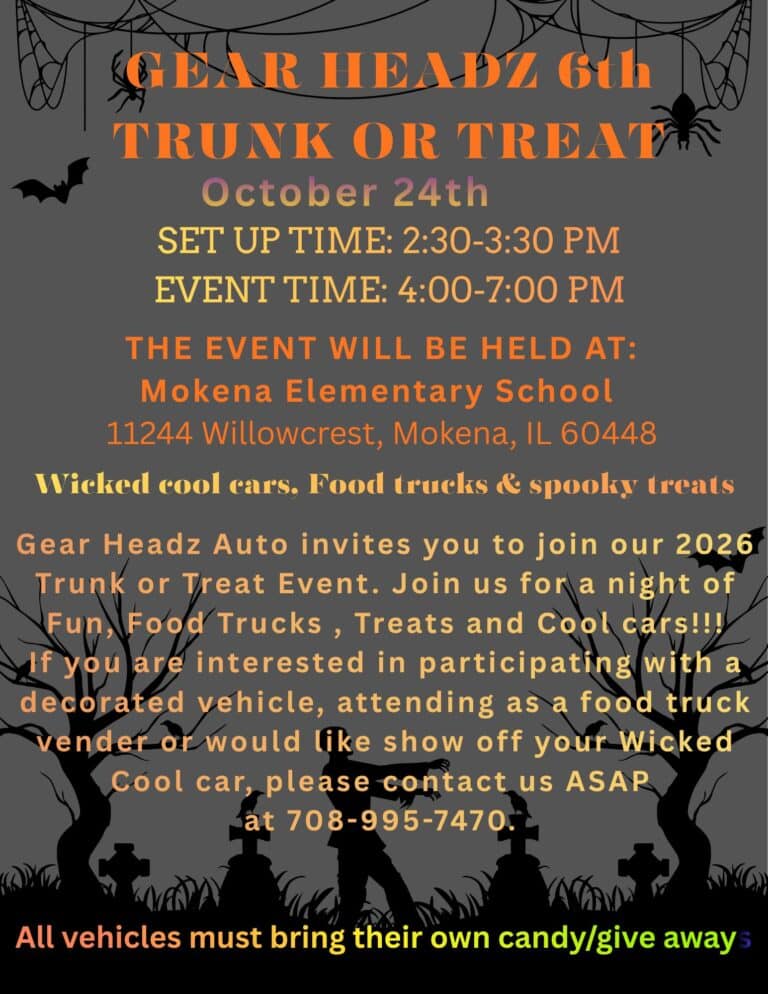Gear Headz 6th Annual Trunk or Treat car show in Mokena, IL