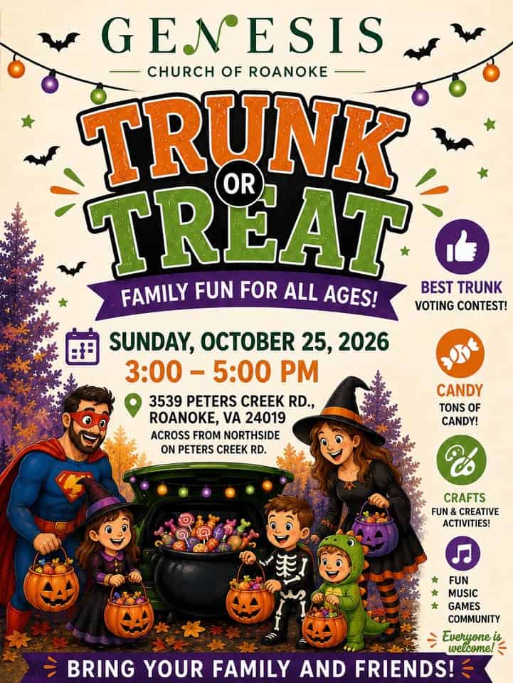 Genesis Church of Roanoke Trunk or Treat event at Genesis Church of Roanoke in Roanoke, VA
