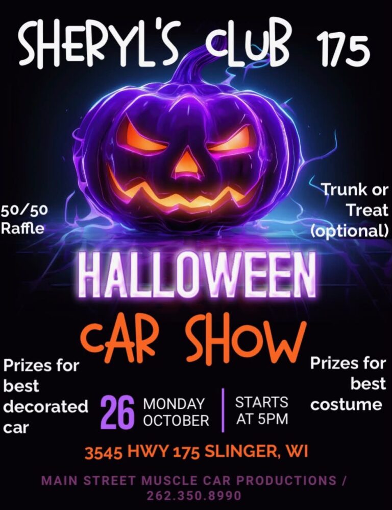 Halloween Car Show At Sheryl’s Club 175 car show in Slinger, WI