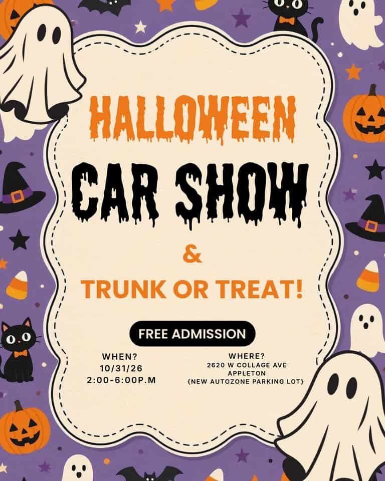 Halloween Car Show & Trunk or Treat at New Autozone Parking Lot car show in Appleton, WI