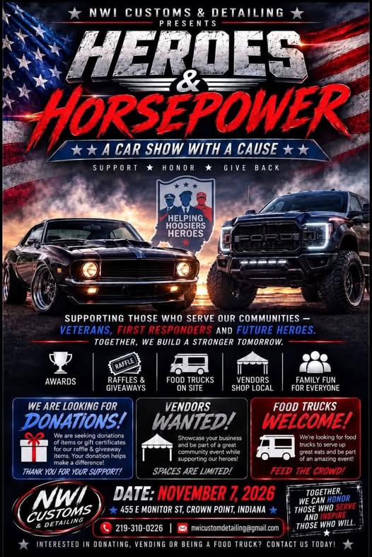 Heroes & Horsepower car show in Crown Point, IN