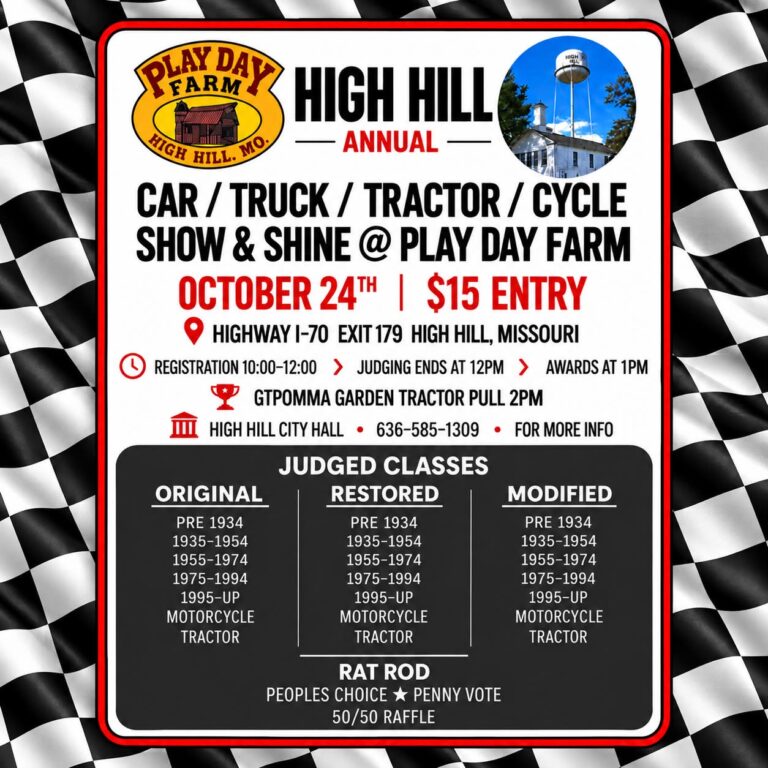 High Hill Annual Car / Truck / Tractor / Cycle Show & Shine car show in High Hill, MO