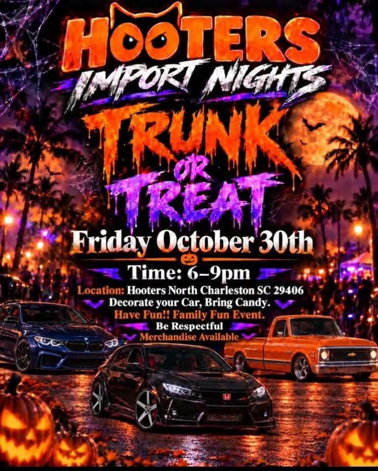 Hooters Import Nights Trunk or Treat car show in North Charleston, SC