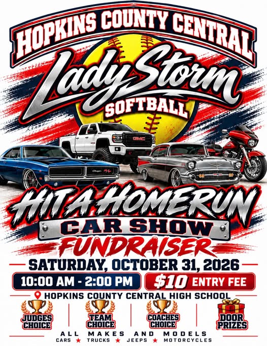 Hopkins County Central LadyStorm Softball Hit a Homerun Car Show Fundraiser car show in Madisonville, KY