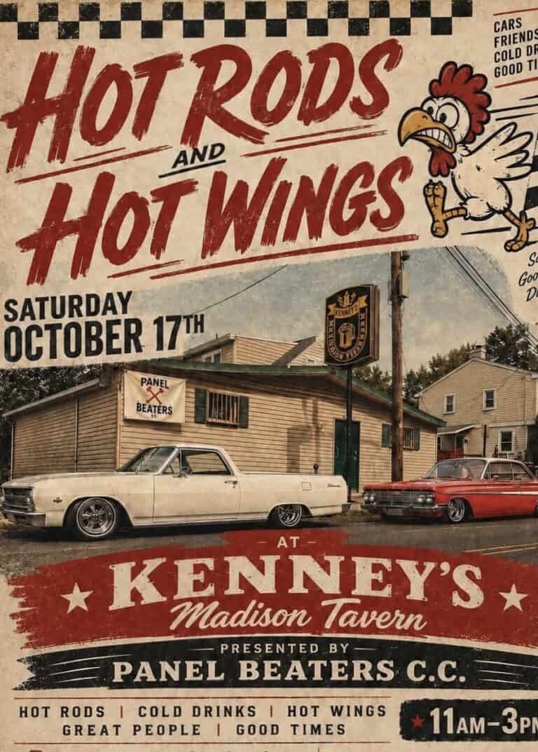 Hot Rods and Hot Wings car show in Warminster, PA