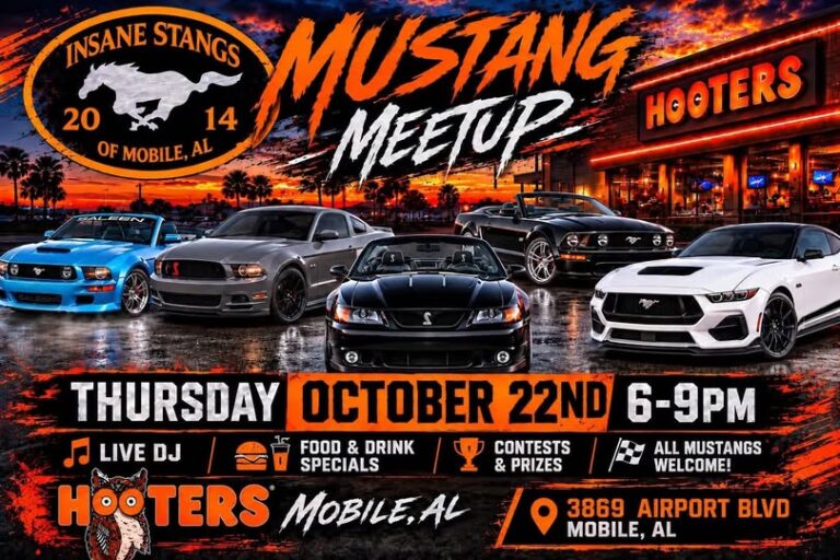 Insane Stangs Mustang Meetup car show in Mobile, AL