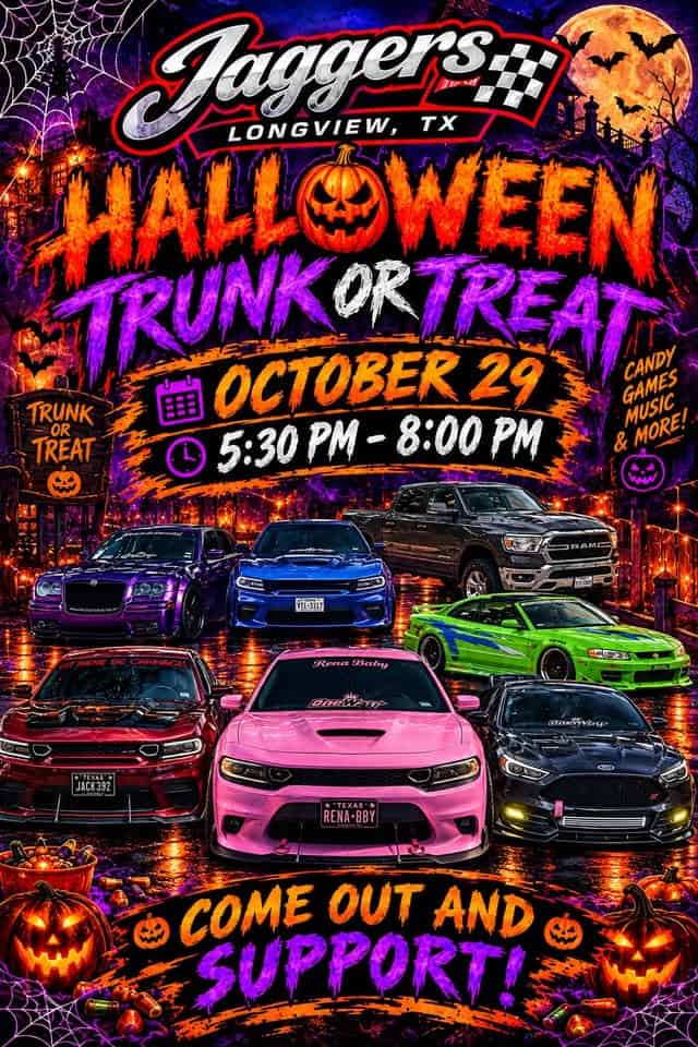 Jaggers Halloween Trunk Or Treat car show in Longview, TX