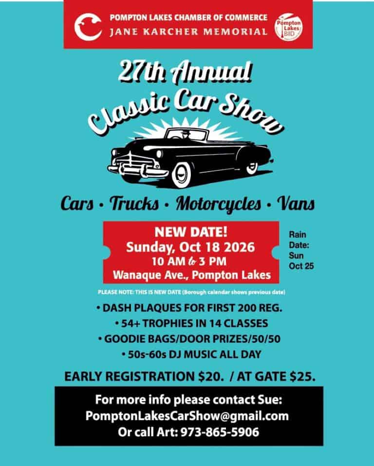 Jane Karcher Memorial 27th Annual Classic Car Show car show in Pompton Lakes, NJ
