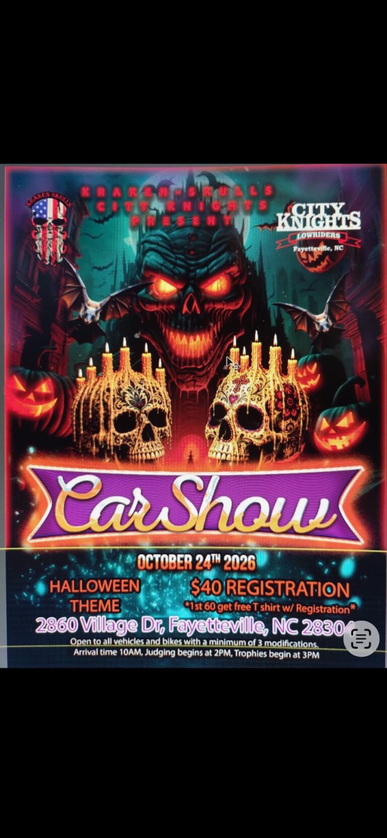 Kraken Skulls City Knights Car Show car show in Fayetteville, NC